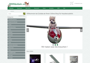 Screenshot der Shop-Webseite von Zoolala