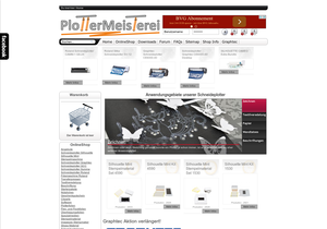 Screenshot der Shop-Webseite von PlotterMeisterei