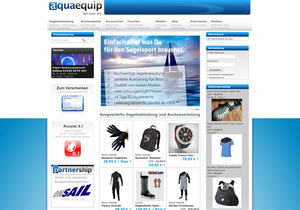 Screenshot der Shop-Webseite von AquaEquip.de