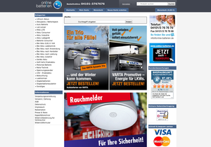 Screenshot der Shop-Webseite von Online-Batterien.de