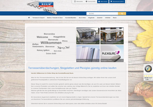 Screenshot der Shop-Webseite von Rexin-Shop.de - Alles für die Terrassenüberdachung