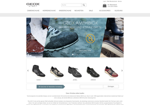 Screenshot der Shop-Webseite von Geox Shop