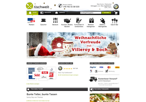 Screenshot der Shop-Webseite von tischwelt