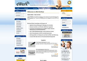 Screenshot der Shop-Webseite von eWerk Sat-Shop