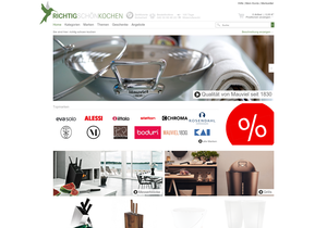 Screenshot der Shop-Webseite von richtig-schoen-kochen.de