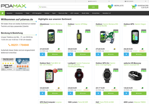 Screenshot der Shop-Webseite von PDA Max GmbH & Co. KG