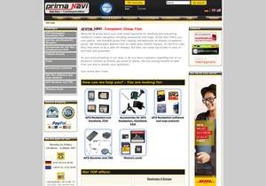 Screenshot der Shop-Webseite von prima Navi