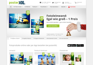 Screenshot der Shop-Webseite von posterXXL