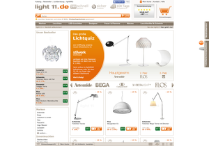 Screenshot der Shop-Webseite von light11.de GmbH