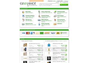 Screenshot der Shop-Webseite von Gimahhot