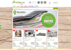 Screenshot der Shop-Webseite von Möbilia.de