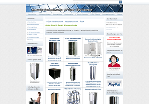 Screenshot der Shop-Webseite von 19 Zoll-Tec GmbH