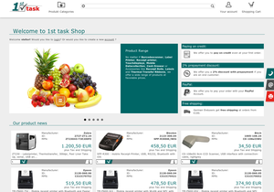 Screenshot der Shop-Webseite von 1st task Shop