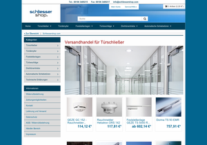 Screenshot der Shop-Webseite von Schliessershop.com