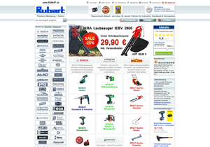 Screenshot der Shop-Webseite von RUBART online