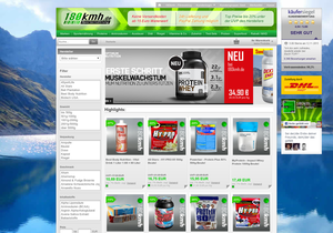 Screenshot der Shop-Webseite von 180kmh.de - Sporternährung
