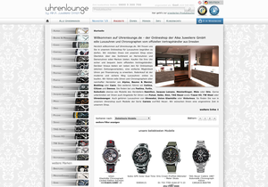 Screenshot der Shop-Webseite von Uhrenlounge