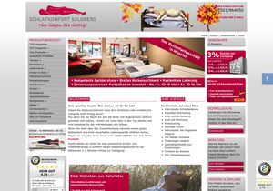 Screenshot der Shop-Webseite von Schlafkomfort Soldberg