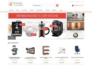 Screenshot der Shop-Webseite von d-living