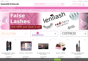 Screenshot der Shop-Webseite von kosmetik4less.de