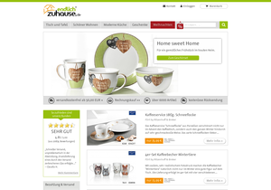 Screenshot der Shop-Webseite von endlichzuhause.de