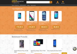 Screenshot der Shop-Webseite von handyattacke.de