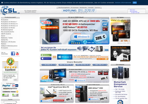 Screenshot der Shop-Webseite von CSL-Computer