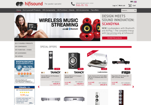 Screenshot der Shop-Webseite von hifisound.de