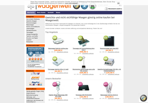 Screenshot der Shop-Webseite von waagenwelt.com