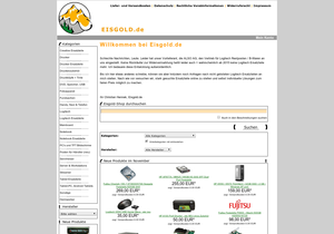 Screenshot der Shop-Webseite von Eisgold GmbH