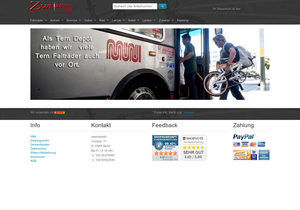 Screenshot der Shop-Webseite von zweiradnetz