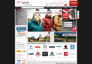 Screenshot der Shop-Webseite von Xtend-Adventure