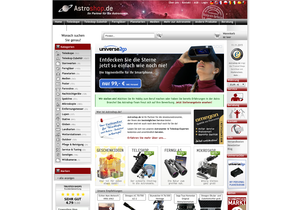 Screenshot der Shop-Webseite von Astroshop.de