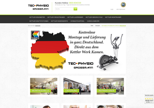 Screenshot der Shop-Webseite von tec-physio.de