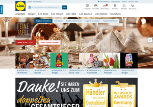 Screenshot der Shop-Webseite von Lidl Online-Shop