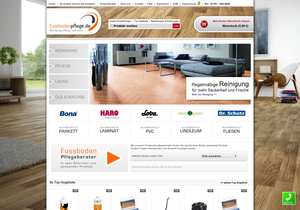 Screenshot der Shop-Webseite von Fussbodenpflege.de