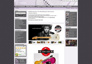 Screenshot der Shop-Webseite von Musikhaus Hermann OHG