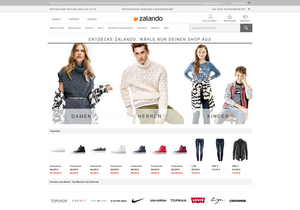 Screenshot der Shop-Webseite von Zalando