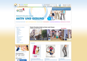 Screenshot der Shop-Webseite von Sanitätshaus SVital Shop - Gesundheitsprodukte