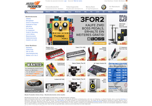 Screenshot der Shop-Webseite von Musik-Produktiv.de