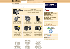 Screenshot der Shop-Webseite von REIFEN - ANTON