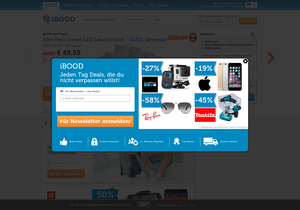 Screenshot der Shop-Webseite von iBOOD