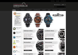 Screenshot der Shop-Webseite von UHRENHANDEL.DE