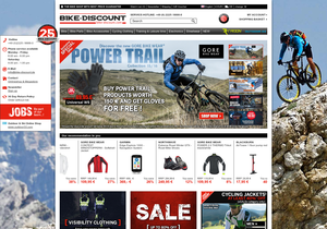 Screenshot der Shop-Webseite von BIKE DISCOUNT