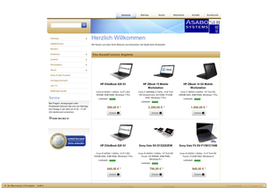 Screenshot der Shop-Webseite von Asaboshi Systems