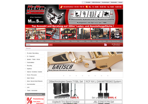Screenshot der Shop-Webseite von HeBa - Sound & Music
