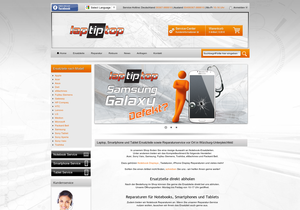 Screenshot der Shop-Webseite von laptiptop