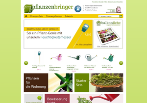 Screenshot der Shop-Webseite von pflanzenbringer