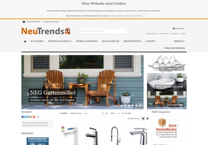 Screenshot der Shop-Webseite von NeuTrends 