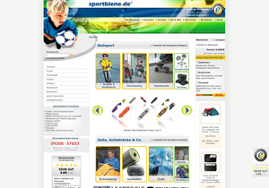 Screenshot der Shop-Webseite von sportbiene.de